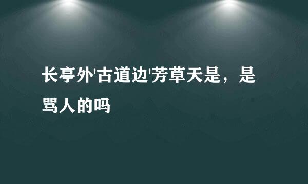长亭外'古道边'芳草天是，是骂人的吗