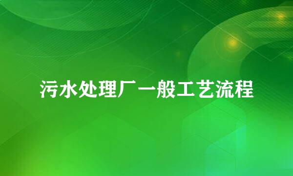 污水处理厂一般工艺流程