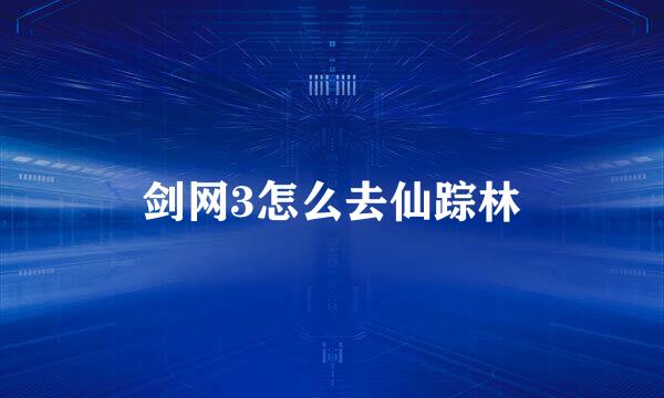 剑网3怎么去仙踪林