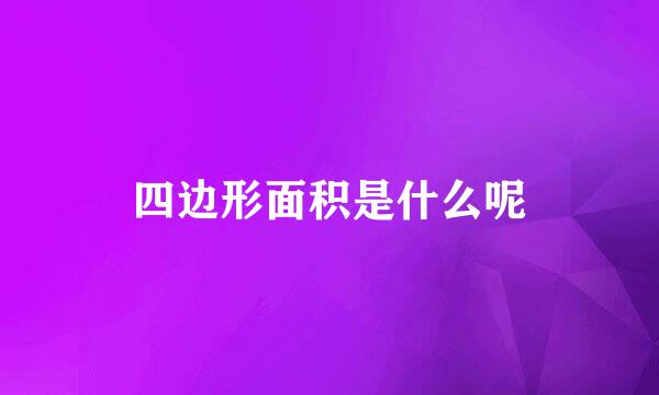 四边形面积是什么呢