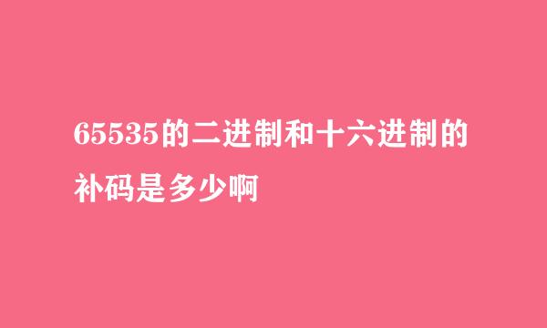 65535的二进制和十六进制的补码是多少啊