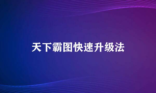 天下霸图快速升级法