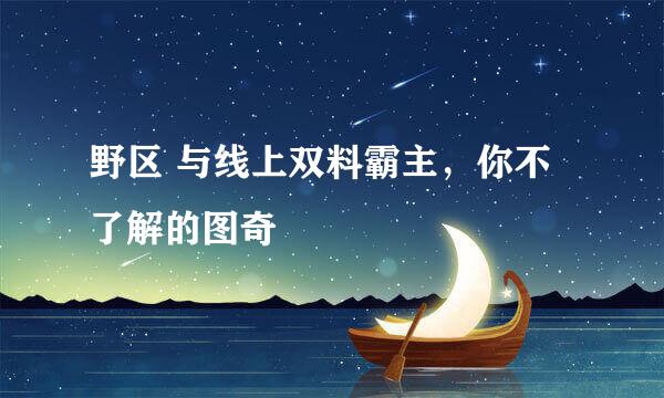 野区 与线上双料霸主，你不了解的图奇