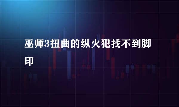 巫师3扭曲的纵火犯找不到脚印