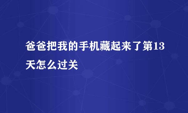 爸爸把我的手机藏起来了第13天怎么过关