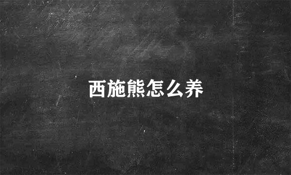 西施熊怎么养