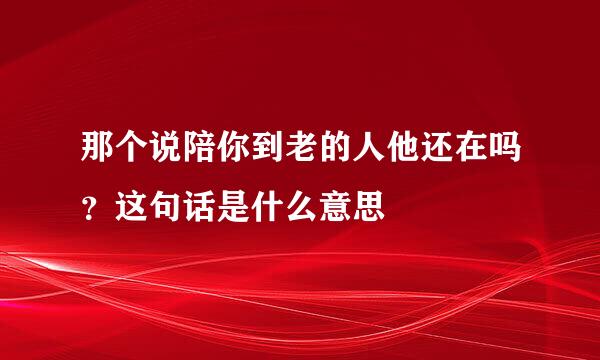 那个说陪你到老的人他还在吗？这句话是什么意思
