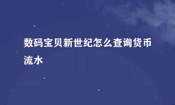 数码宝贝新世纪怎么查询货币流水