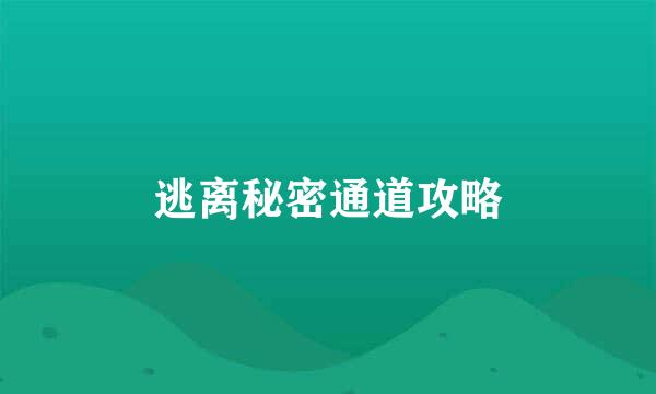 逃离秘密通道攻略