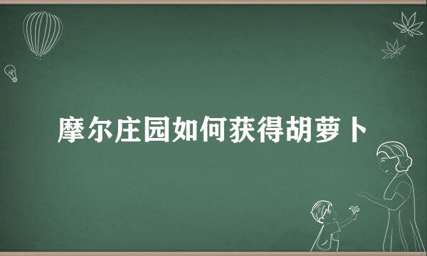 摩尔庄园如何获得胡萝卜