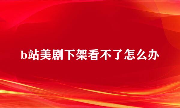 b站美剧下架看不了怎么办