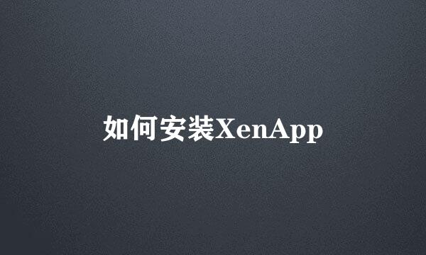 如何安装XenApp