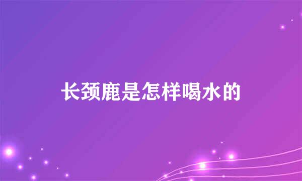 长颈鹿是怎样喝水的