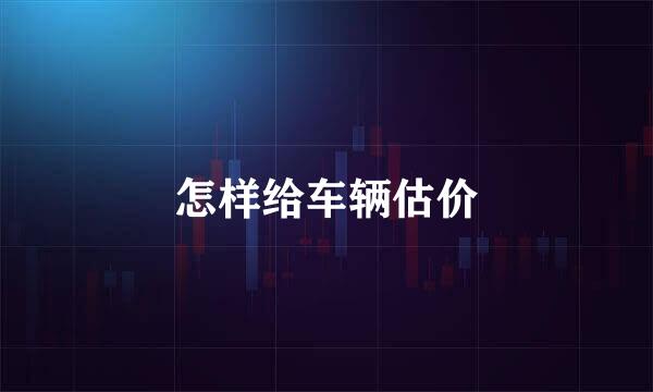 怎样给车辆估价