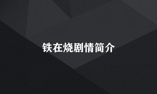 铁在烧剧情简介