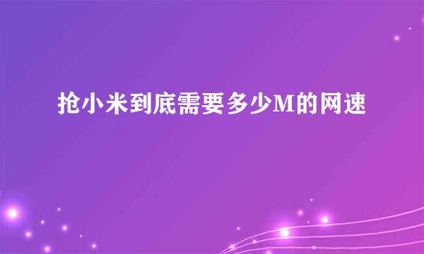 抢小米到底需要多少M的网速