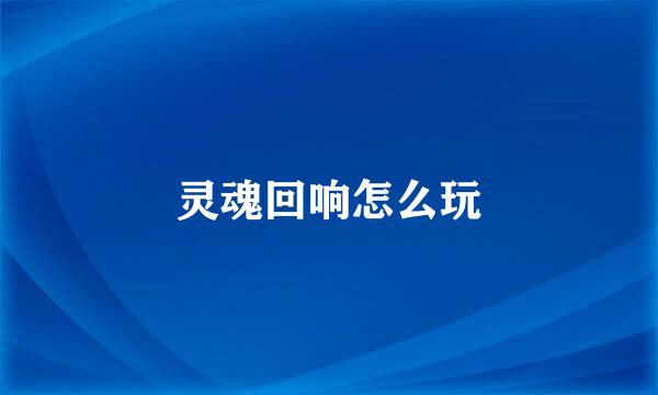灵魂回响怎么玩