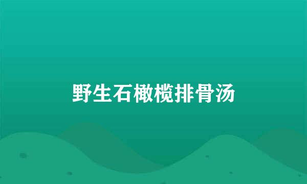 野生石橄榄排骨汤