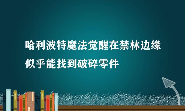 哈利波特魔法觉醒在禁林边缘似乎能找到破碎零件