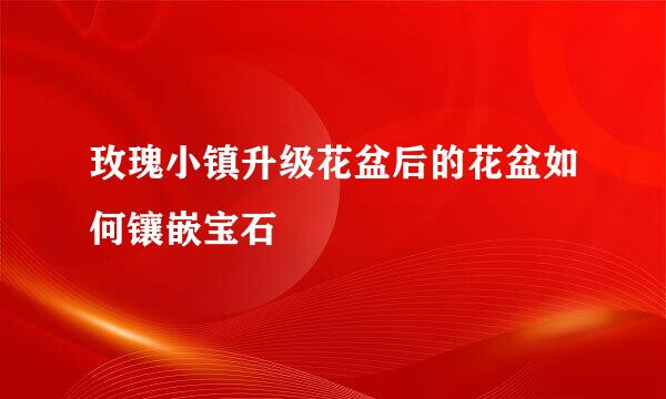 玫瑰小镇升级花盆后的花盆如何镶嵌宝石