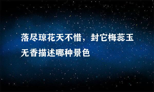 落尽琼花天不惜，封它梅蕊玉无香描述哪种景色
