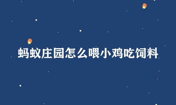 蚂蚁庄园怎么喂小鸡吃饲料