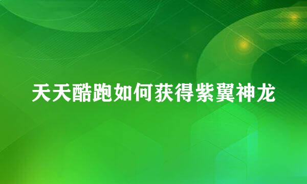 天天酷跑如何获得紫翼神龙