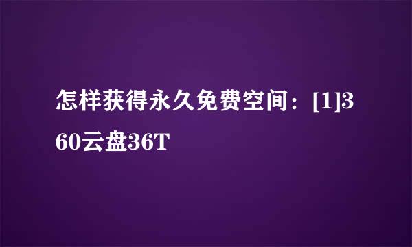 怎样获得永久免费空间：[1]360云盘36T