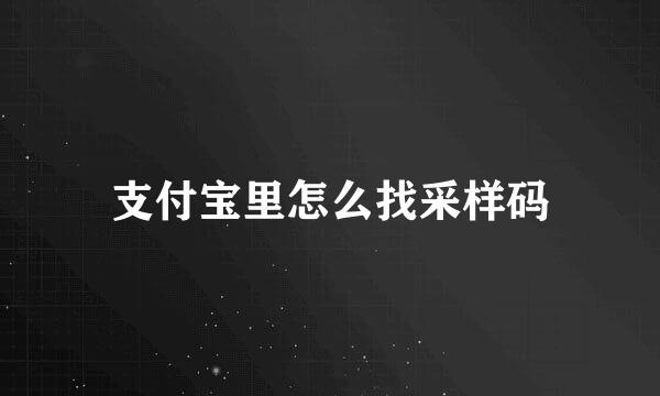 支付宝里怎么找采样码