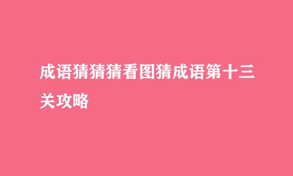 成语猜猜猜看图猜成语第十三关攻略