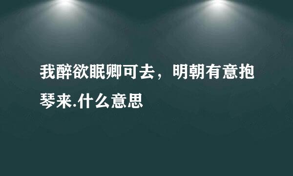 我醉欲眠卿可去，明朝有意抱琴来.什么意思