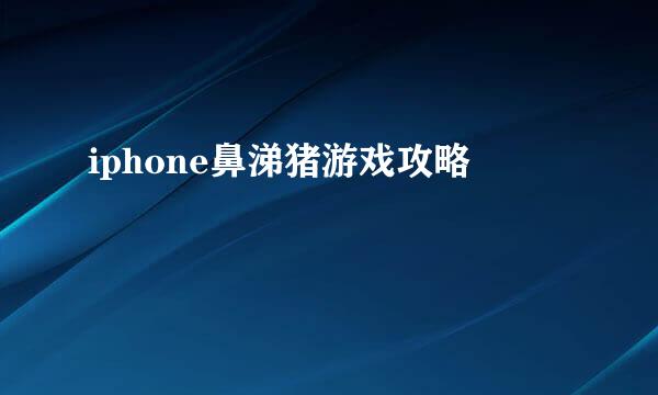 iphone鼻涕猪游戏攻略