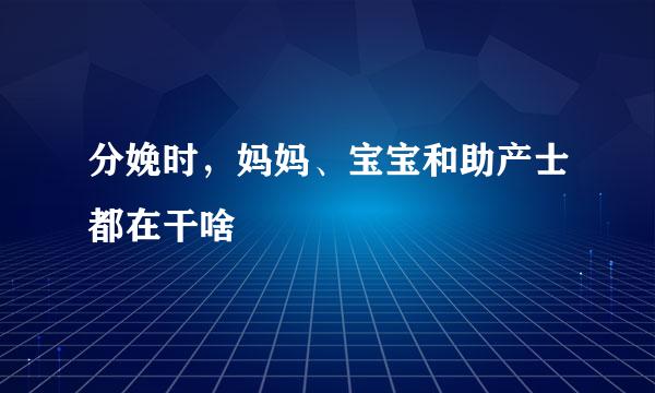 分娩时，妈妈、宝宝和助产士都在干啥