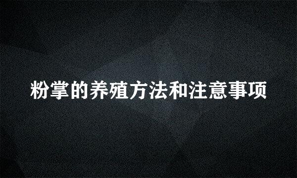 粉掌的养殖方法和注意事项