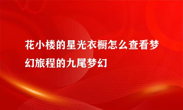 花小楼的星光衣橱怎么查看梦幻旅程的九尾梦幻