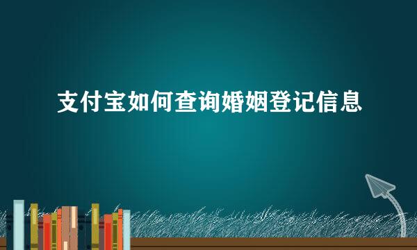 支付宝如何查询婚姻登记信息