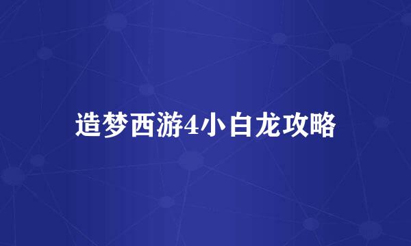 造梦西游4小白龙攻略