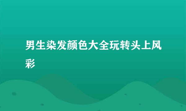 男生染发颜色大全玩转头上风彩