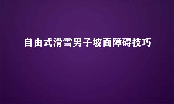 自由式滑雪男子坡面障碍技巧