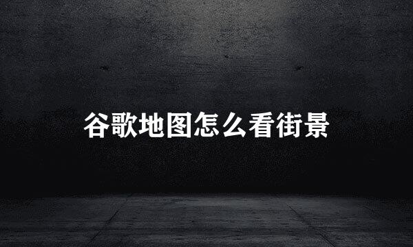 谷歌地图怎么看街景