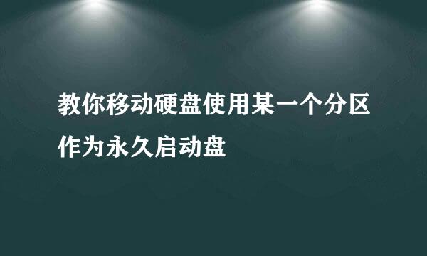 教你移动硬盘使用某一个分区作为永久启动盘