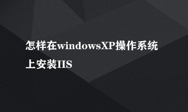 怎样在windowsXP操作系统上安装IIS