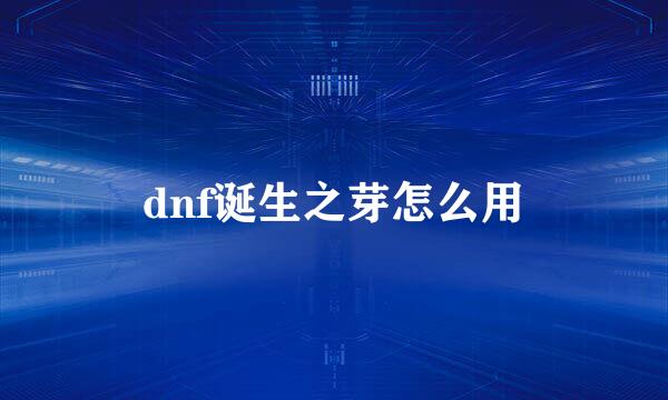 dnf诞生之芽怎么用