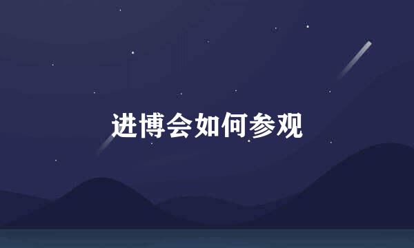 进博会如何参观