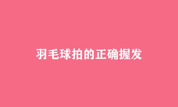 羽毛球拍的正确握发