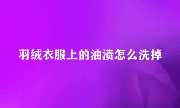 羽绒衣服上的油渍怎么洗掉