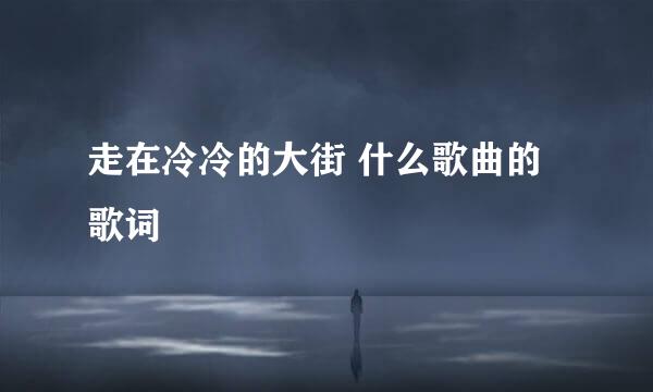 走在冷冷的大街 什么歌曲的歌词