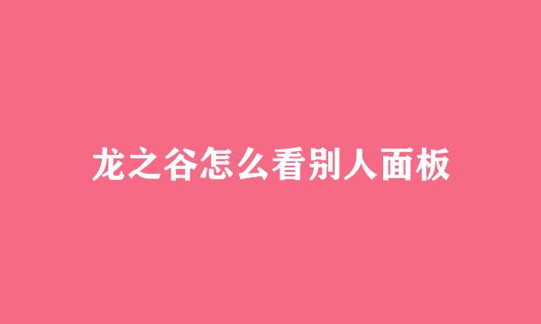龙之谷怎么看别人面板
