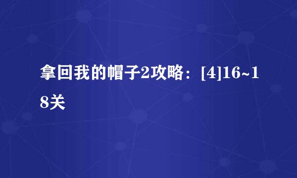 拿回我的帽子2攻略：[4]16~18关