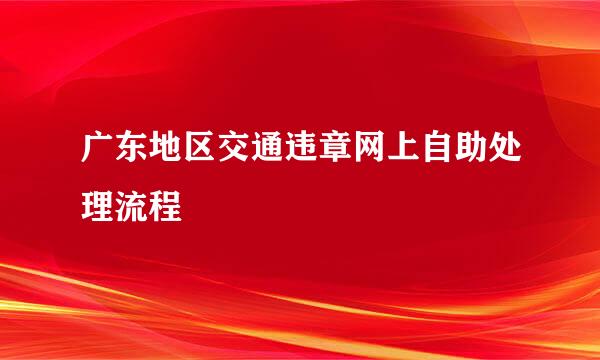 广东地区交通违章网上自助处理流程